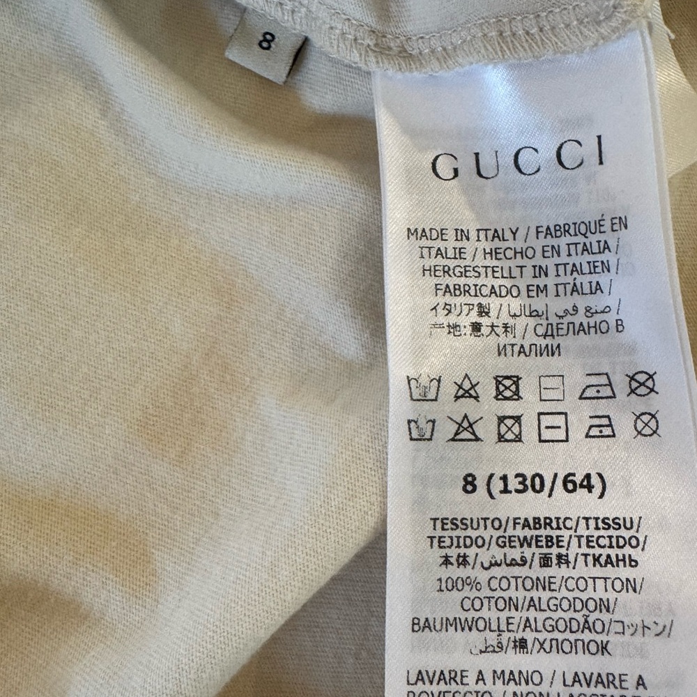 Gucci Kids Beige Tee with Multicolor Logo - Picture 2 of 2